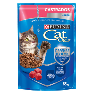 CAT CHOW SACHE CASTRADO CARNE 85GR