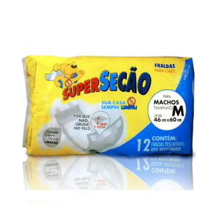 FRALDA HIGIENICA SUPERSECAO MACHO M 12 UNI