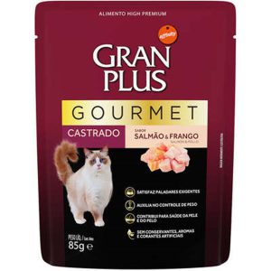 GRANPLUS SACHE GATOS CASTRADO SALMAO E FRANGO 85GR