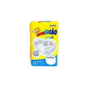 FRALDA HIGIENICA SUPERSECÃO MACHO P 12 UNI