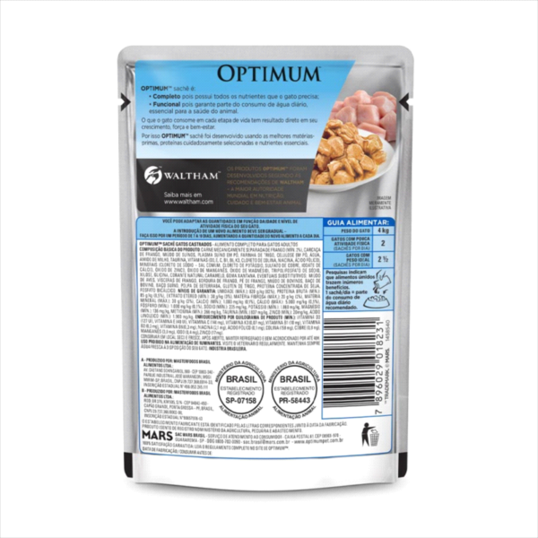 OPTIMUM SACHÊ CAT ADULTO CASTRADO FRANGO 85GR - Image 5